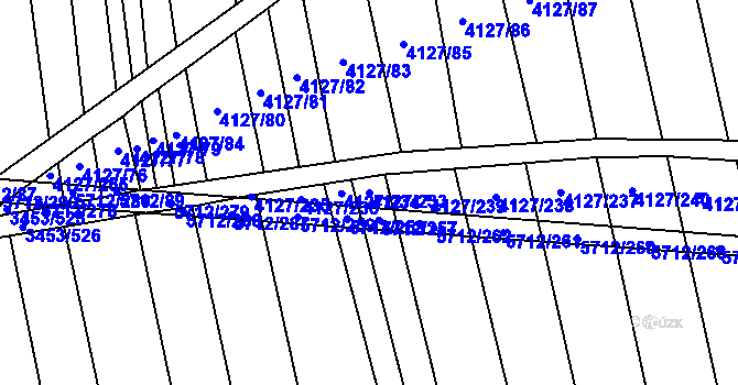 Parcela st. 4127/233 v KÚ Kojetín, Katastrální mapa