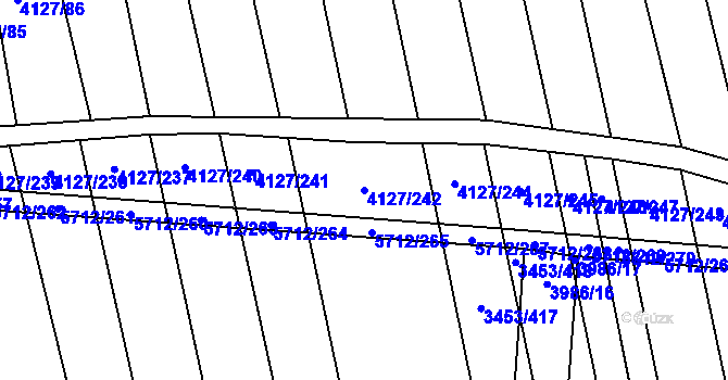 Parcela st. 4127/242 v KÚ Kojetín, Katastrální mapa