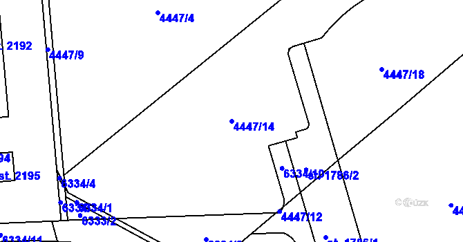 Parcela st. 4447/14 v KÚ Kojetín, Katastrální mapa