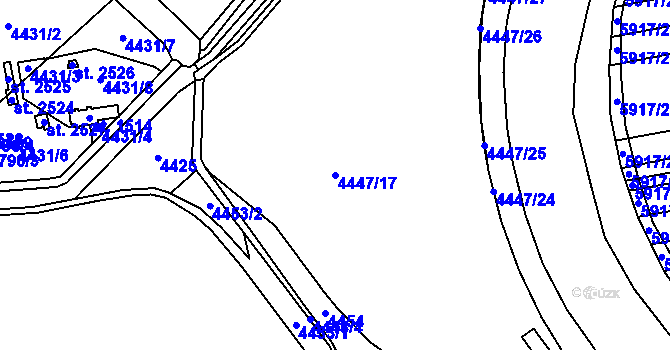 Parcela st. 4447/17 v KÚ Kojetín, Katastrální mapa