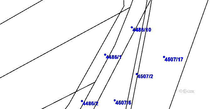 Parcela st. 4486/1 v KÚ Kojetín, Katastrální mapa