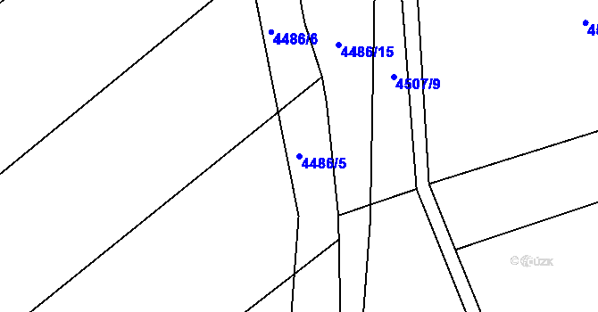 Parcela st. 4486/5 v KÚ Kojetín, Katastrální mapa