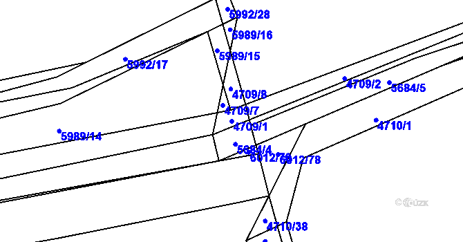 Parcela st. 4709/1 v KÚ Kojetín, Katastrální mapa