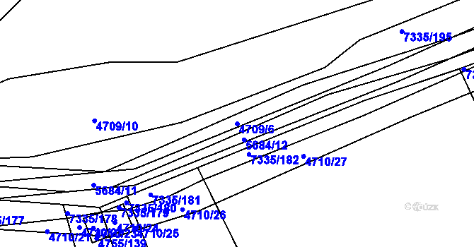 Parcela st. 4709/6 v KÚ Kojetín, Katastrální mapa