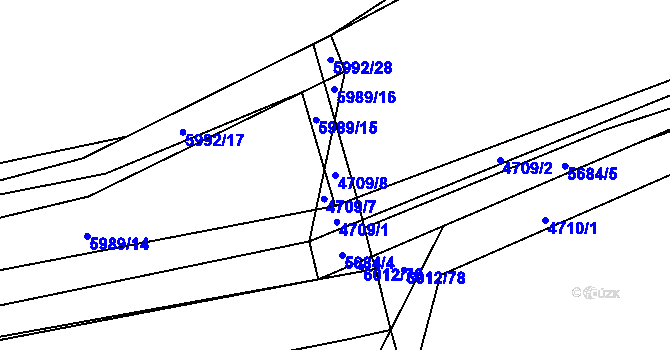Parcela st. 4709/8 v KÚ Kojetín, Katastrální mapa