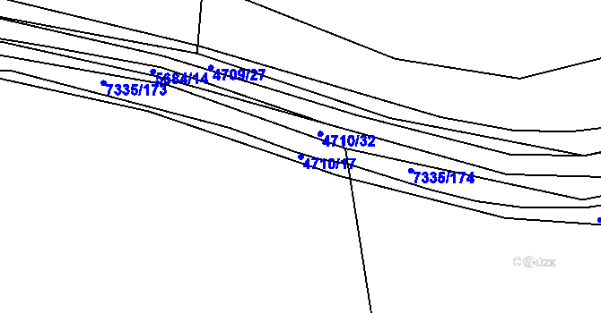 Parcela st. 4710/17 v KÚ Kojetín, Katastrální mapa