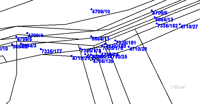 Parcela st. 4710/24 v KÚ Kojetín, Katastrální mapa