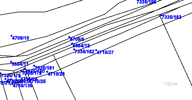 Parcela st. 4710/27 v KÚ Kojetín, Katastrální mapa