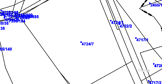 Parcela st. 4724/7 v KÚ Kojetín, Katastrální mapa