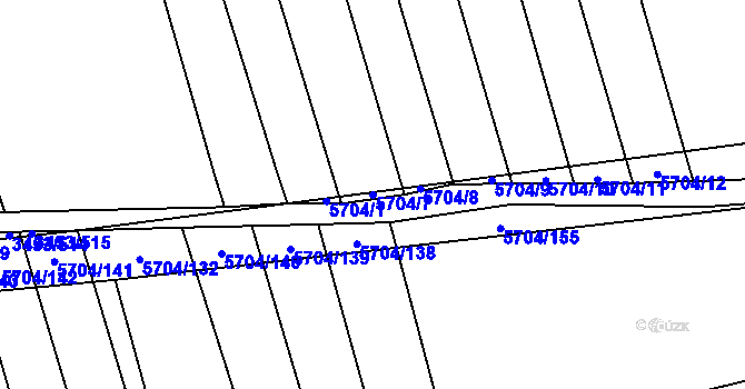 Parcela st. 5704/7 v KÚ Kojetín, Katastrální mapa