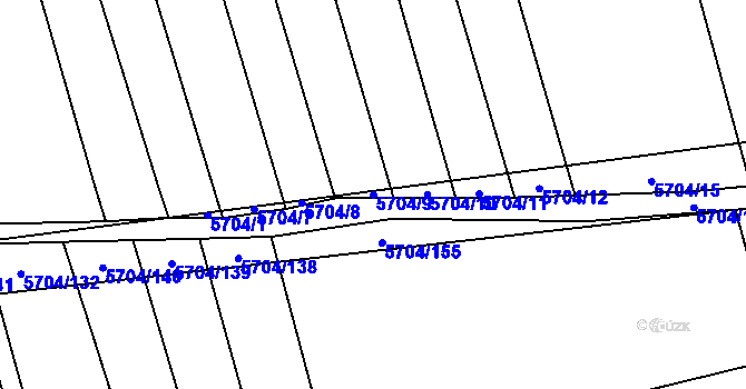 Parcela st. 5704/9 v KÚ Kojetín, Katastrální mapa
