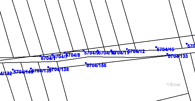 Parcela st. 5704/10 v KÚ Kojetín, Katastrální mapa