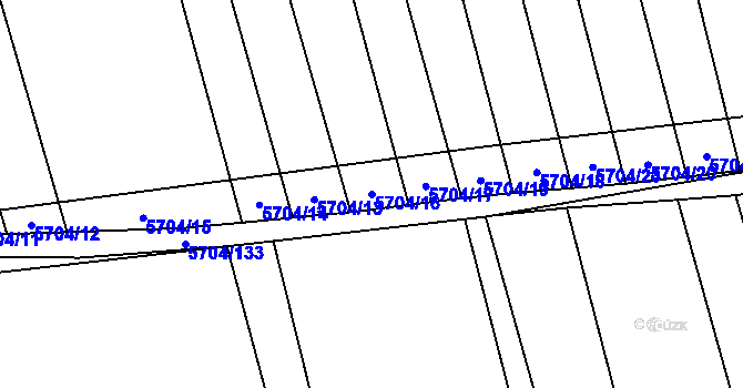 Parcela st. 5704/16 v KÚ Kojetín, Katastrální mapa