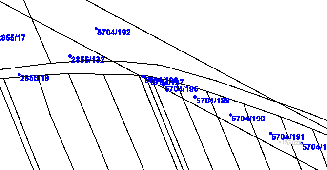 Parcela st. 5704/196 v KÚ Kojetín, Katastrální mapa