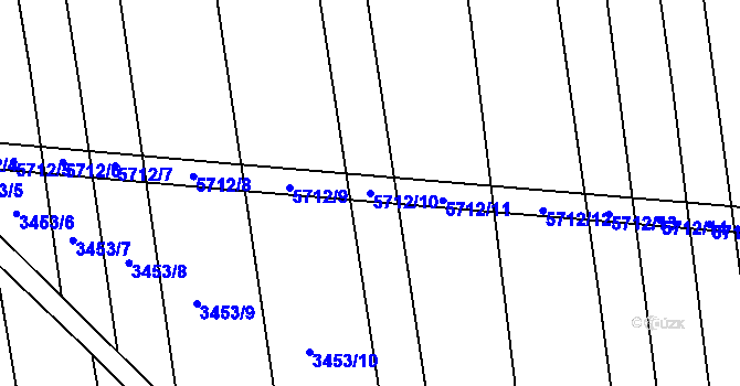 Parcela st. 5712/10 v KÚ Kojetín, Katastrální mapa