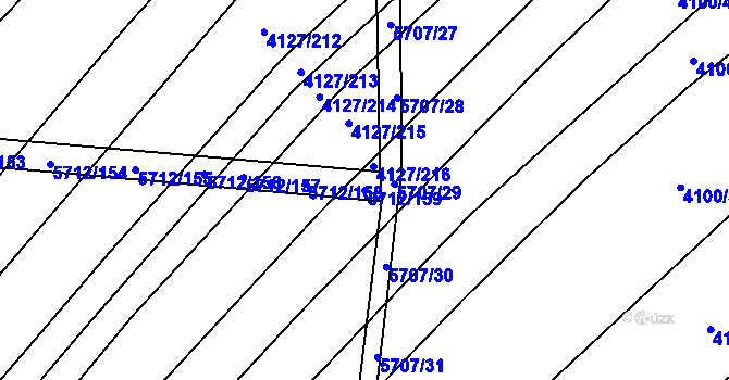 Parcela st. 5712/159 v KÚ Kojetín, Katastrální mapa