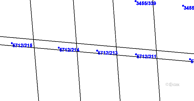 Parcela st. 5712/213 v KÚ Kojetín, Katastrální mapa