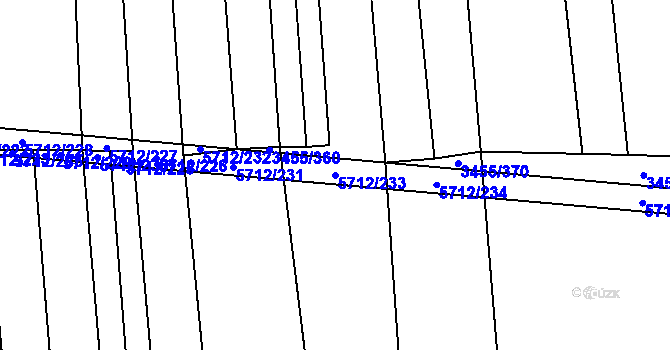 Parcela st. 5712/233 v KÚ Kojetín, Katastrální mapa