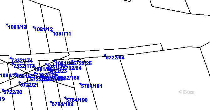 Parcela st. 5722/14 v KÚ Kojetín, Katastrální mapa