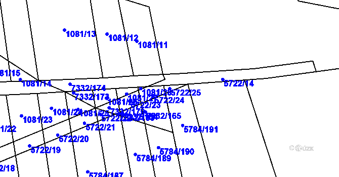 Parcela st. 5722/25 v KÚ Kojetín, Katastrální mapa