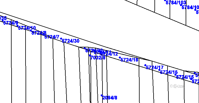 Parcela st. 5724/12 v KÚ Kojetín, Katastrální mapa