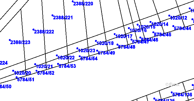 Parcela st. 5784/49 v KÚ Kojetín, Katastrální mapa