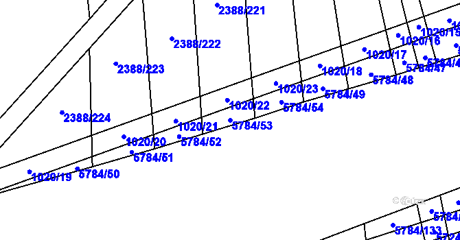 Parcela st. 5784/53 v KÚ Kojetín, Katastrální mapa