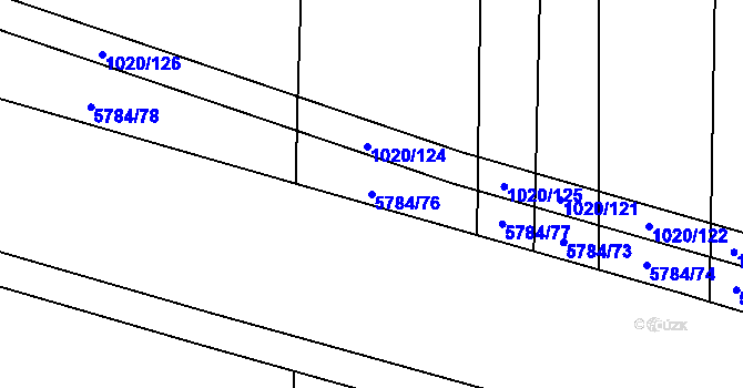 Parcela st. 5784/76 v KÚ Kojetín, Katastrální mapa