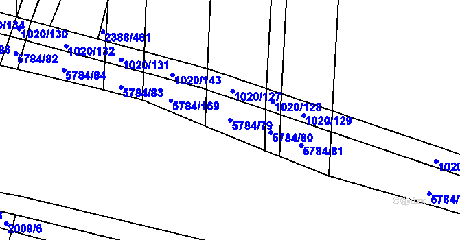 Parcela st. 5784/79 v KÚ Kojetín, Katastrální mapa
