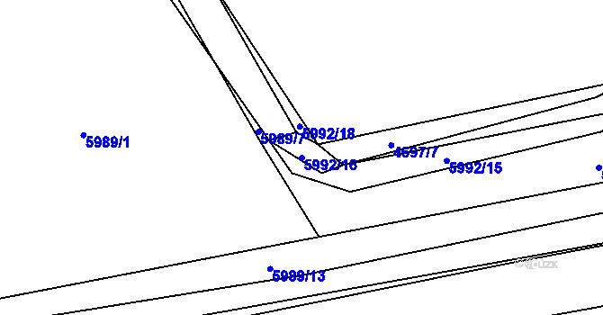 Parcela st. 5992/16 v KÚ Kojetín, Katastrální mapa
