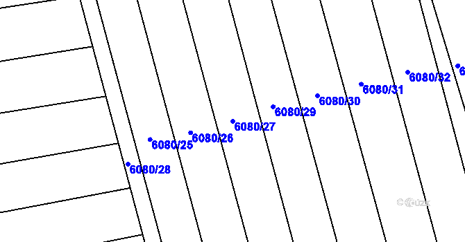 Parcela st. 6080/27 v KÚ Kojetín, Katastrální mapa