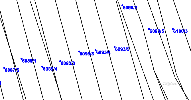 Parcela st. 6093/4 v KÚ Kojetín, Katastrální mapa