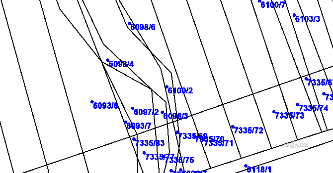 Parcela st. 6100/2 v KÚ Kojetín, Katastrální mapa