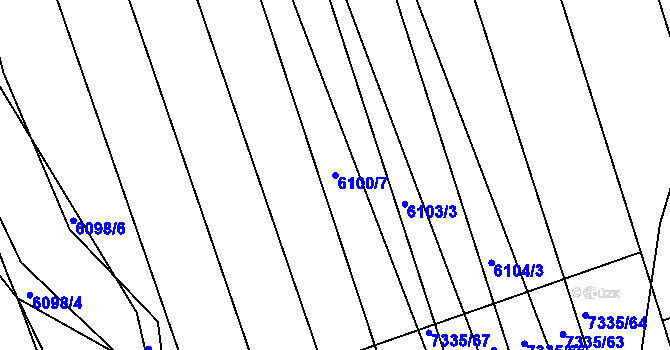 Parcela st. 6100/7 v KÚ Kojetín, Katastrální mapa