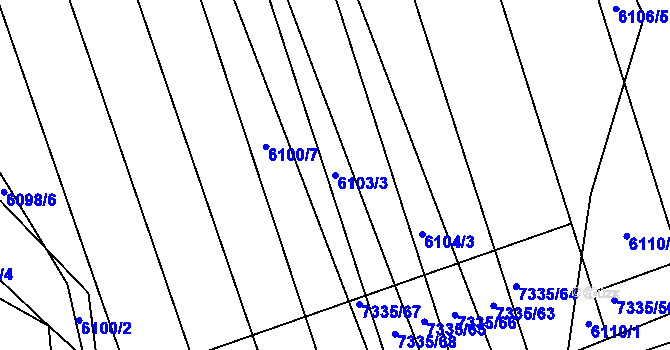 Parcela st. 6103/3 v KÚ Kojetín, Katastrální mapa