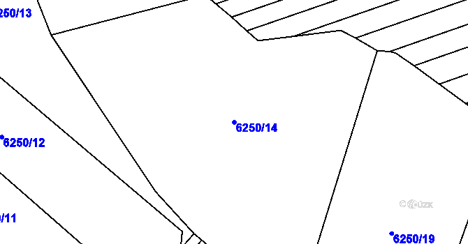 Parcela st. 6250/14 v KÚ Kojetín, Katastrální mapa