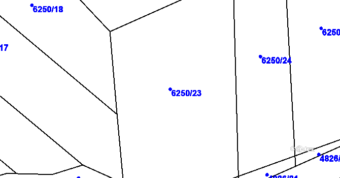 Parcela st. 6250/23 v KÚ Kojetín, Katastrální mapa