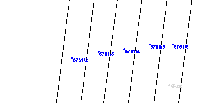 Parcela st. 6761/3 v KÚ Kojetín, Katastrální mapa