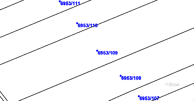 Parcela st. 6953/109 v KÚ Kojetín, Katastrální mapa