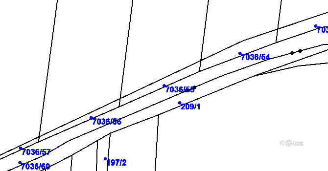 Parcela st. 7036/55 v KÚ Kojetín, Katastrální mapa