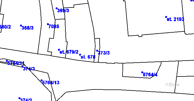 Parcela st. 373/3 v KÚ Kojetín, Katastrální mapa