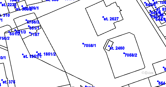 Parcela st. 7058/1 v KÚ Kojetín, Katastrální mapa