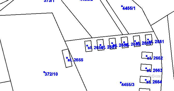 Parcela st. 2656 v KÚ Kojetín, Katastrální mapa