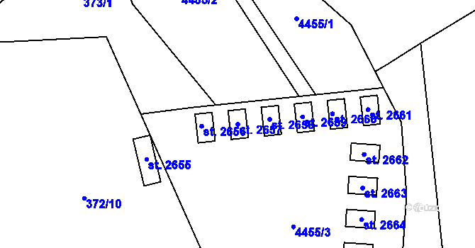 Parcela st. 2657 v KÚ Kojetín, Katastrální mapa