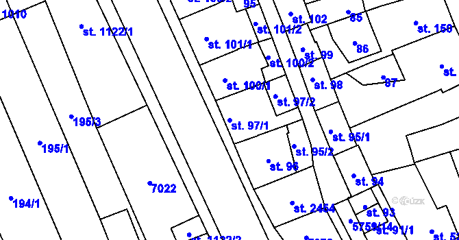 Parcela st. 97/1 v KÚ Kojetín, Katastrální mapa