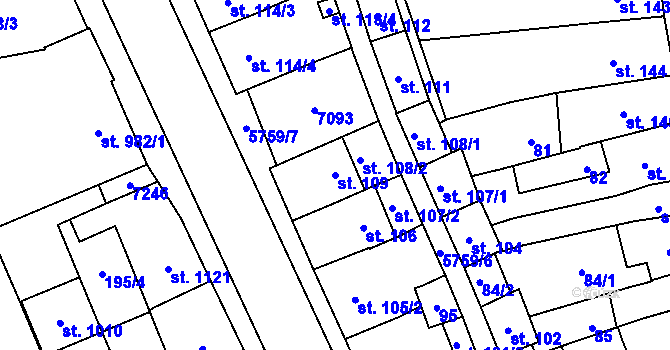 Parcela st. 109 v KÚ Kojetín, Katastrální mapa