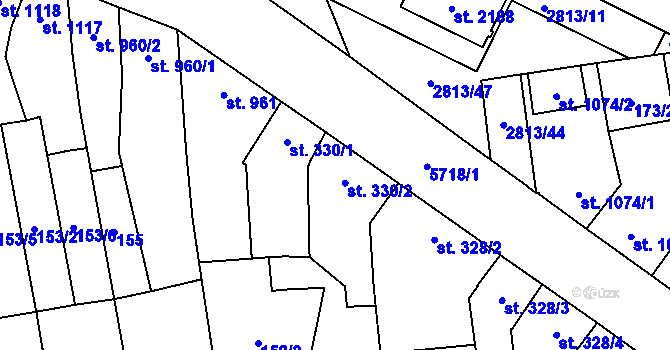 Parcela st. 330/2 v KÚ Kojetín, Katastrální mapa