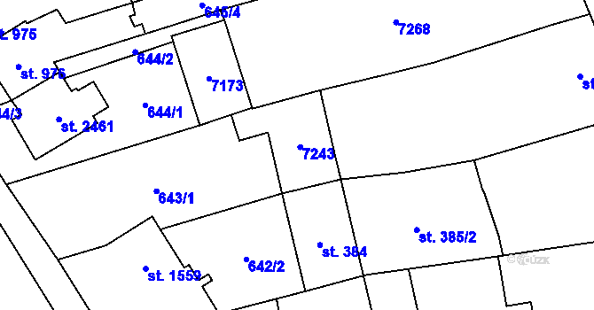 Parcela st. 383 v KÚ Kojetín, Katastrální mapa