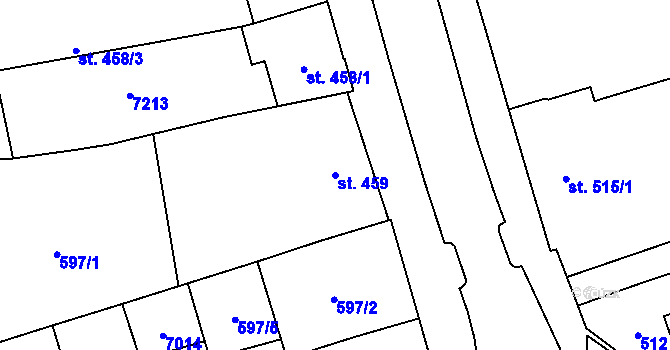 Parcela st. 459 v KÚ Kojetín, Katastrální mapa
