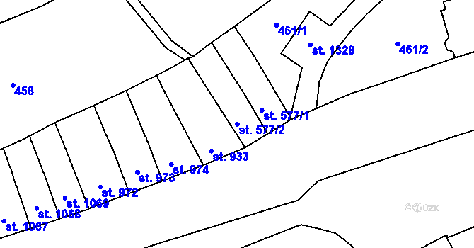 Parcela st. 577/2 v KÚ Kojetín, Katastrální mapa